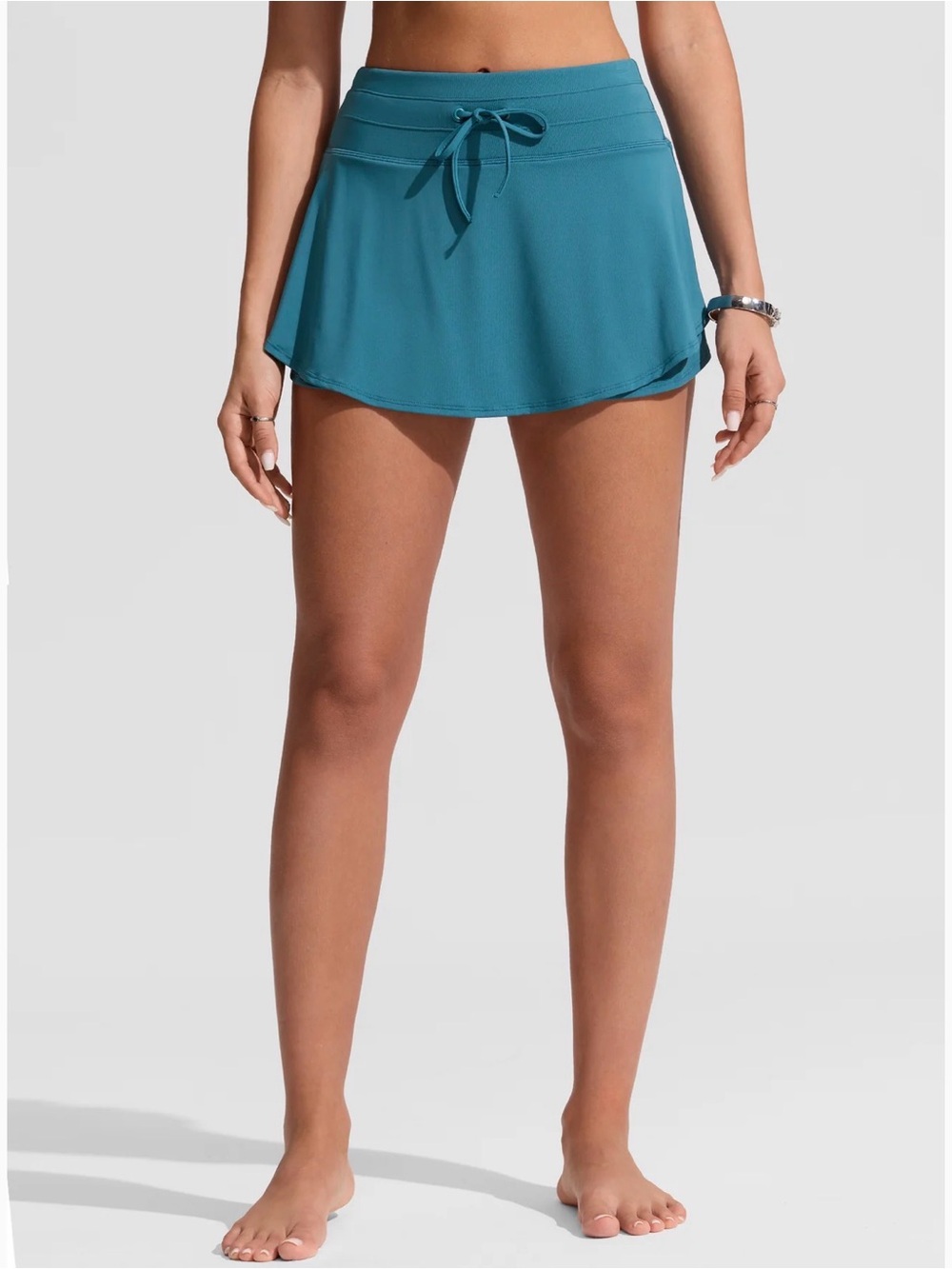 CRZ YOGA Women's High Rise Zip Pocket Ruffle Swim Board Shorts, NWT